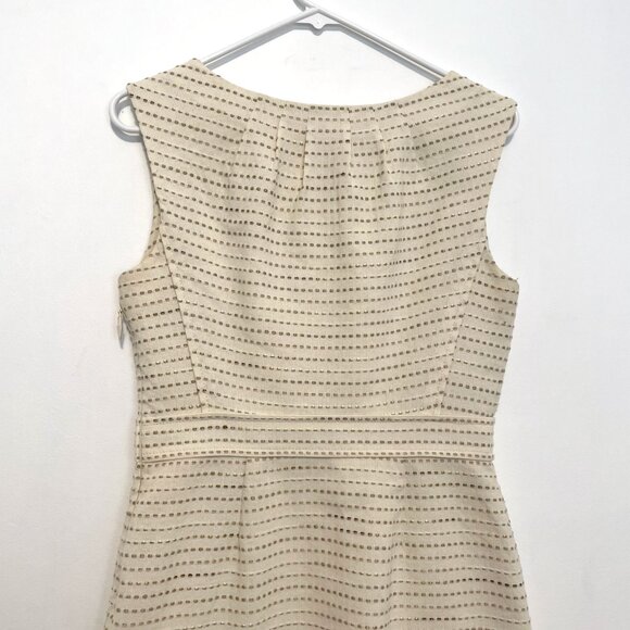 JUICY COUTURE Dash Dress Cream Ivory w/ Beige Nude Gold Embroidered Sheath Dress - Picture 15 of 16